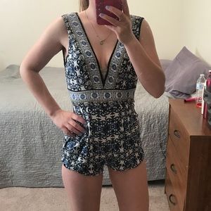 Paisley Tank low V Romper